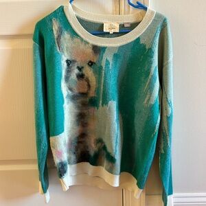 Anthropologie Alpaca Print Women's Sweater - Teal